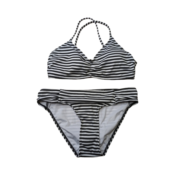 Quintsoul NWOT Striped Mid Rise Bottoms/Crossback Bralette Top Size Small - Picture 3 of 9